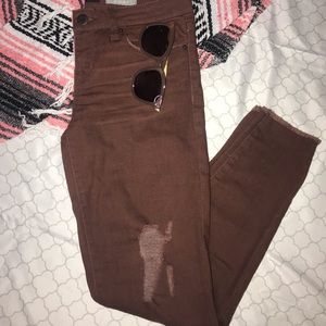 Rust/brown colored crop Jegging